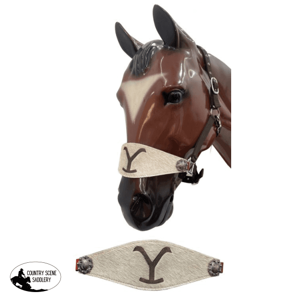 Showman ® Bronc Halter With Leather Cowhide Y Brand Nose. Halter