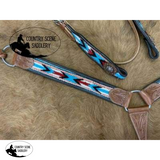 Showman ® Browband Headstall & Breast collar set with wool southwest blanket inlay. - Country Scene Saddlery and Pet Supplies