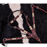 New! Showman ® Browband Rawhide Braided Headstall And Breast Collar Set.