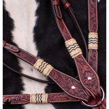 New! Showman ® Browband Rawhide Braided Headstall And Breast Collar Set.
