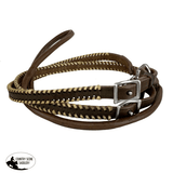 Showman ® Brown Leather Rawhide Whip Stitch Roping Reins - Country Scene Saddlery and Pet Supplies