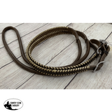 Showman ® Brown Leather Rawhide Whip Stitch Roping Reins Western