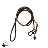 Showman ® Brown Leather Rawhide Whip Stitch Roping Reins Western