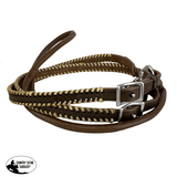 Showman ® Brown Leather Rawhide Whip Stitch Roping Reins Western