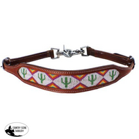 New! Showman ® Cactus And Triangle Beaded Design Wither Strap.