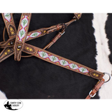 Showman ® Cactus Print Beaded headstall and breast collar set.  - Country Scene Saddlery and Pet Supplies