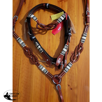 New! ~Showman ® Celtic Knot Headstall And Breast Collar Set With Rawhide Braided Accents.