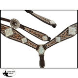 Showman ® Cheetah print one ear headstall and breast collar set - Country Scene Saddlery and Pet Supplies