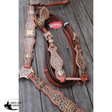 Showman ® Cheetah print one ear headstall and breast collar set. - Country Scene Saddlery and Pet Supplies