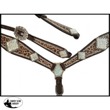 Showman ® Cheetah print one ear headstall and breast collar set - Country Scene Saddlery and Pet Supplies