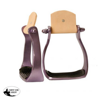 New! Showman® Color Coated Light Weight Aluminum Stirrups. Purple