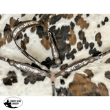 Showman ® Cowhide Print Browband Headstall And Breast Collar Set Fashion Collar Sets