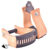 New! Showman ® Curved Ashwood Wooden Stirrup With Leather Tread.