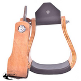 Showman ® Curved Teakwood wooden stirrups with Leather tread. - Country Scene Saddlery and Pet Supplies