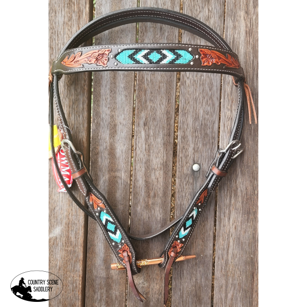Showman ® Dark Brown Argentina Cow Leather. Leather Headstall