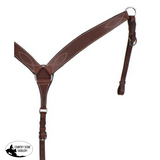 Showman ® Dark Brown Leather Breastcollar. - Country Scene Saddlery and Pet Supplies