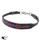 New! Showman ® Dark Chocolate Argentina Cow Leather Wither Strap With Beaded Inlay.