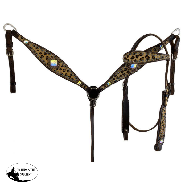 New! Showman ® Dark Oil Brow Band Headstall And Breast Collar Set .