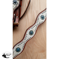 Showman ® Double Stitched Leather Headstall And Breast Collar Set.