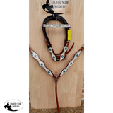 Showman ® double stitched leather headstall and breast collar set. - Country Scene Saddlery and Pet Supplies