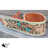 Showman ® Floral tooled leather tripping collar - Country Scene Saddlery and Pet Supplies
