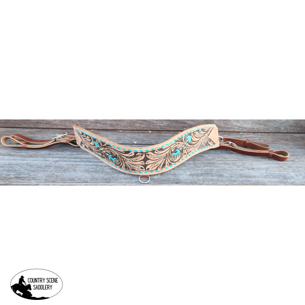 Showman ® Floral Tooled Leather Tripping Collar Collar.