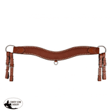 Showman ® Floral Tooled Leather Tripping Collar With White Buckstitch. Tripping Collar