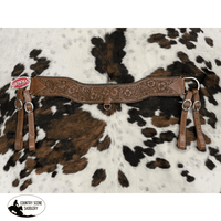 Showman ® Floral Tooled Medium Leather Tripping Collar With Black Whipstitching Tripping