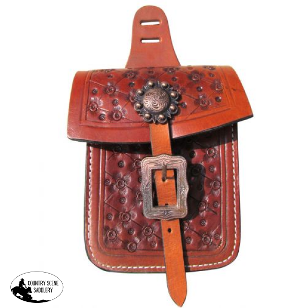 Showman ® Floral Tooled Saddle Pocket. Saddle Bags