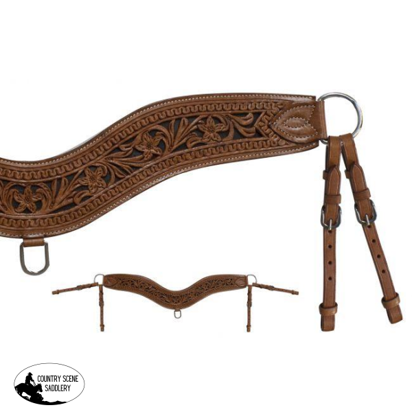 New! Showman ® Floral Tooled Tripping Collar.