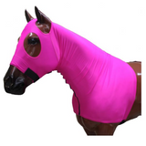 Showman ® Form fitting, breathable Lycra® hood with zipper neck. Elastic bands around nose, - Country Scene Saddlery and Pet Supplies
