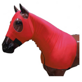 Showman ® Form fitting, breathable Lycra® hood with zipper neck. Elastic bands around nose, - Country Scene Saddlery and Pet Supplies