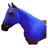 Showman ® Form Fitting Breathable Lycra® Hood With Zipper Neck. Elastic Bands Around Nose Equine