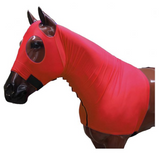 Showman ® Form Fitting Breathable Lycra® Hood With Zipper Neck. Elastic Bands Around Nose Equine