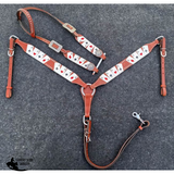 Showman ® Four Of A Kind Print One Ear Headstall And Breast Collar Set.