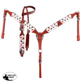 Showman ® "Four of A Kind" Print One Ear Headstall and Breast collar Set. - Country Scene Saddlery and Pet Supplies