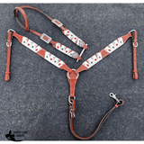 Showman ® "Four of A Kind" Print One Ear Headstall and Breast collar Set. - Country Scene Saddlery and Pet Supplies