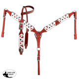 Showman ® "Four of A Kind" Print One Ear Headstall and Breast collar Set. - Country Scene Saddlery and Pet Supplies