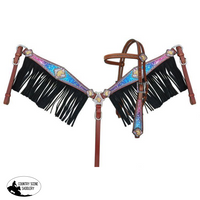 New! Showman ® Galaxy Print Browband Headstall And Breastcollar Set.