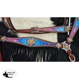 Showman ® Galaxy print browband headstall and breastcollar set. - Country Scene Saddlery and Pet Supplies