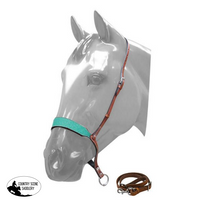 Showman ® Glitter Overlay Leather Tie Down. Full/cob / Teal