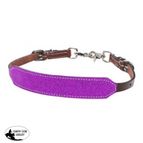 Showman ® Glitter Overlay Leather Wither Strap Purple Filigree / Painted Print Spur Straps