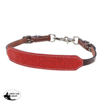 Showman ® Glitter Overlay Leather Wither Strap Red Filigree / Painted Print Spur Straps