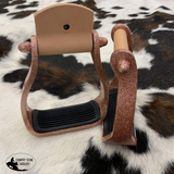 Showman® Glitter Rose Gold Epoxy aluminum stirrups. - Country Scene Saddlery and Pet Supplies