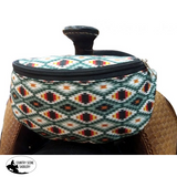 Showman ® Green Tone Aztec Print Insulated Nylon Saddle Pouch. - Country Scene Saddlery and Pet Supplies