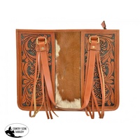 Showman® Hair/Leather On Cowhide Tote Bag With Fringe. Tote Bag