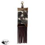 Showman ® Hair on Cowhide Phone Holder with fringe. - Country Scene Saddlery and Pet Supplies