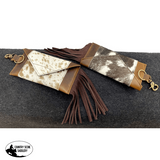 Showman ® Hair on Cowhide Phone Holder with fringe. - Country Scene Saddlery and Pet Supplies