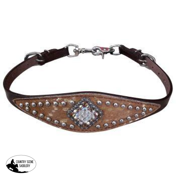 New! Showman ® Hair On Cowhide Wither Strap.