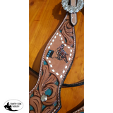 Showman ® Hand painted barrel racer design headstall and breast collar set with conchos. - Country Scene Saddlery and Pet Supplies